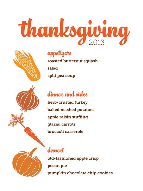 Download Customizable Thanksgiving Menus | HGTV